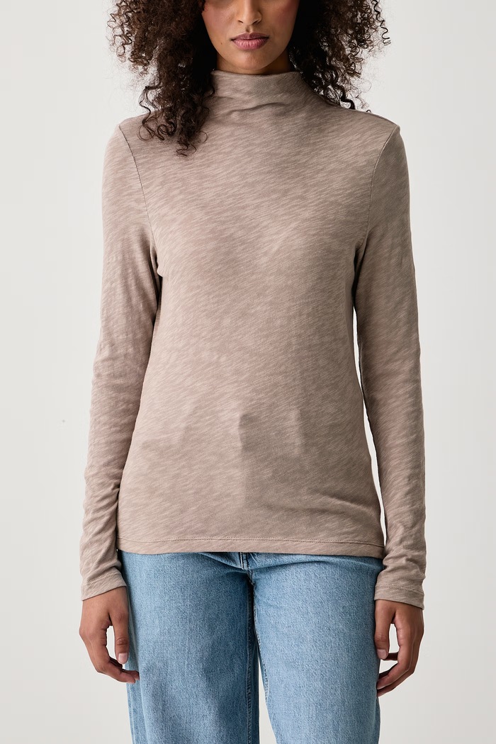 Longsleeve damski bawełniany Marc O'Polo 5000015639 beżowy
