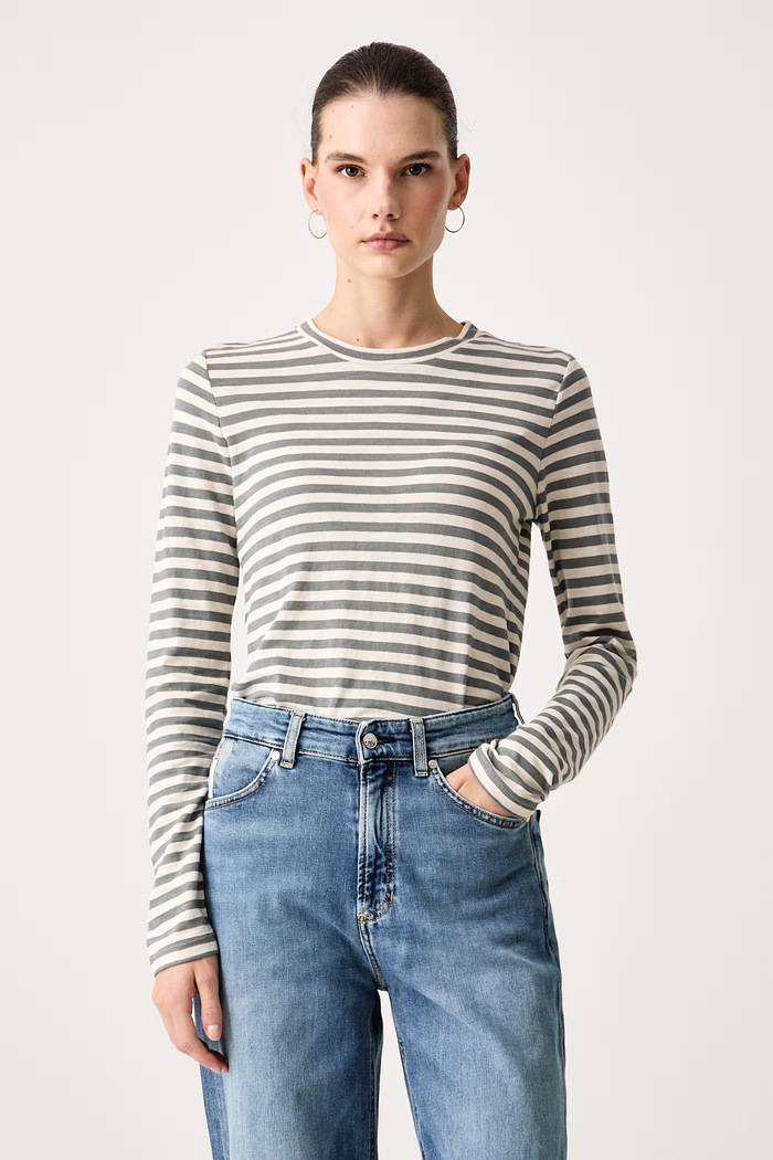 Marc O'Polo Longsleeve damski bawełniany zielony 5000014798