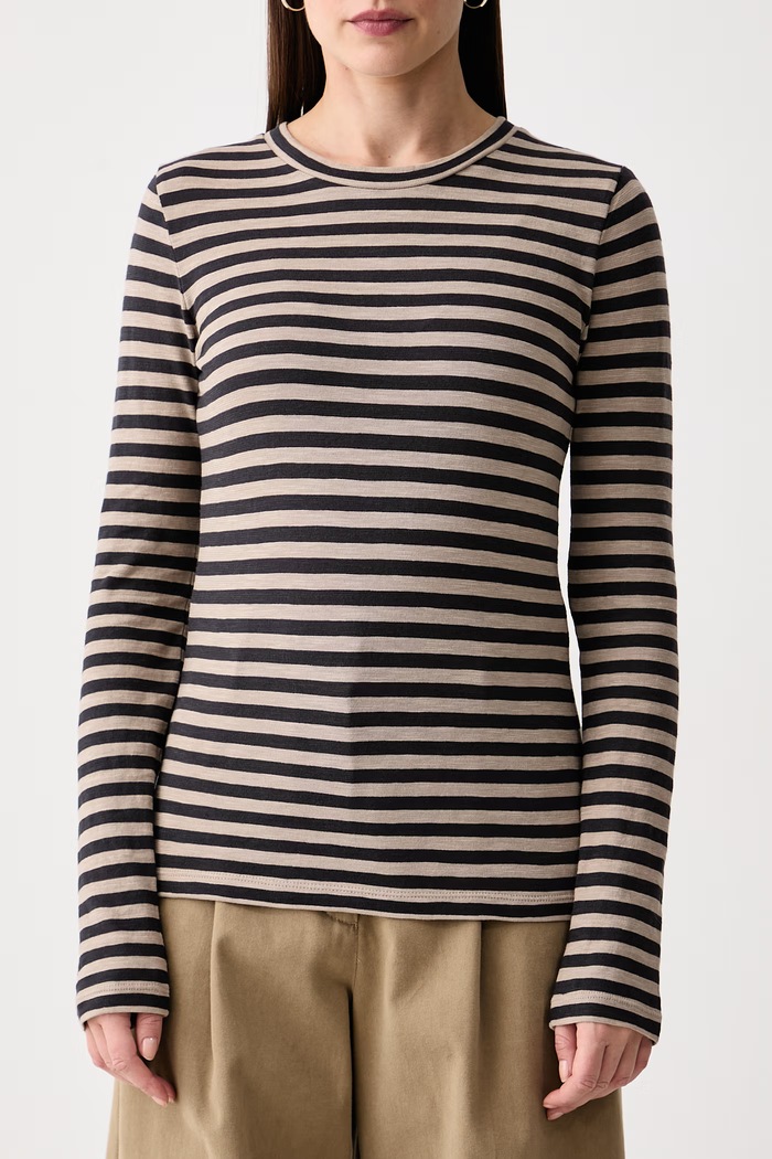 Longsleeve damski bawełniany Marc O'Polo 5000014798 beżowy