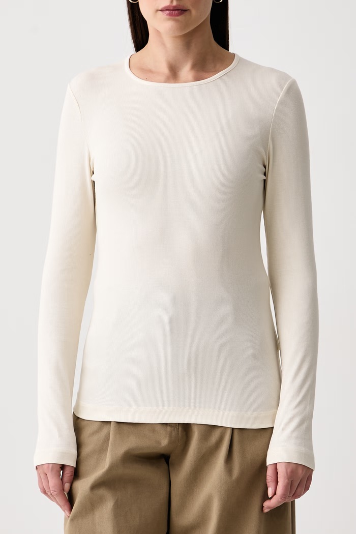 Longsleeve damski Marc O'Polo 5000010382 beżowy