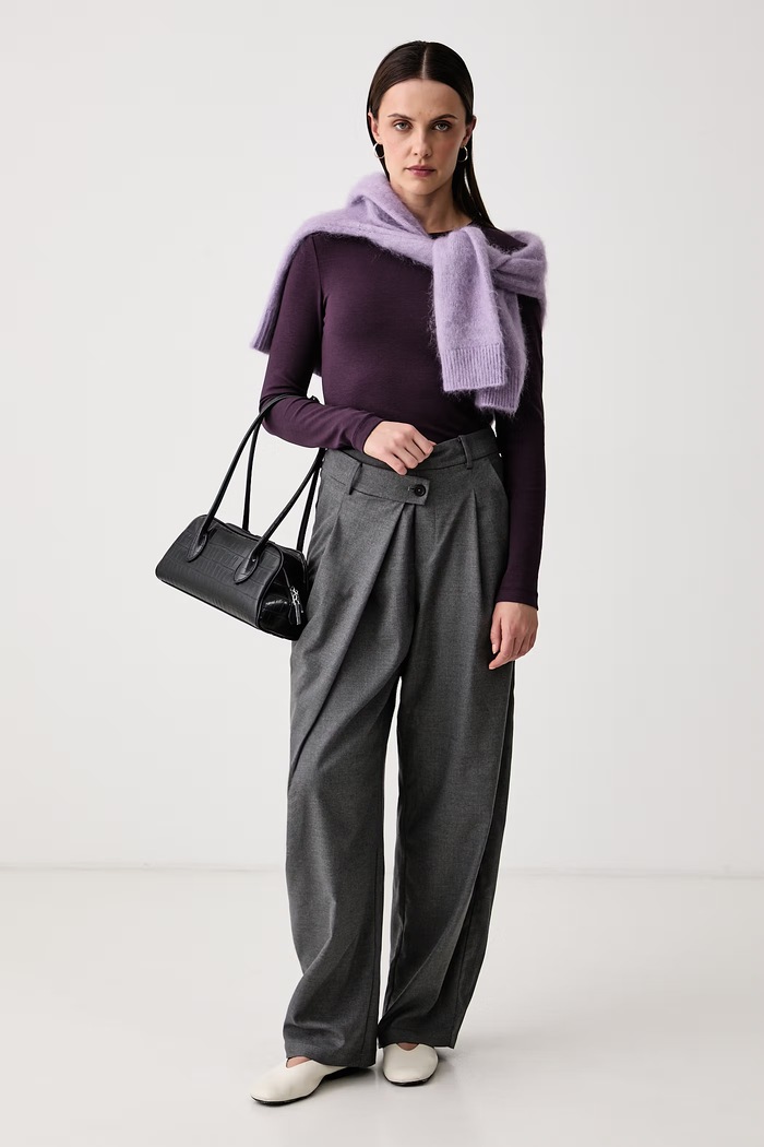 Marc O'Polo Longsleeve damski 5000010382 fioletowy AW26