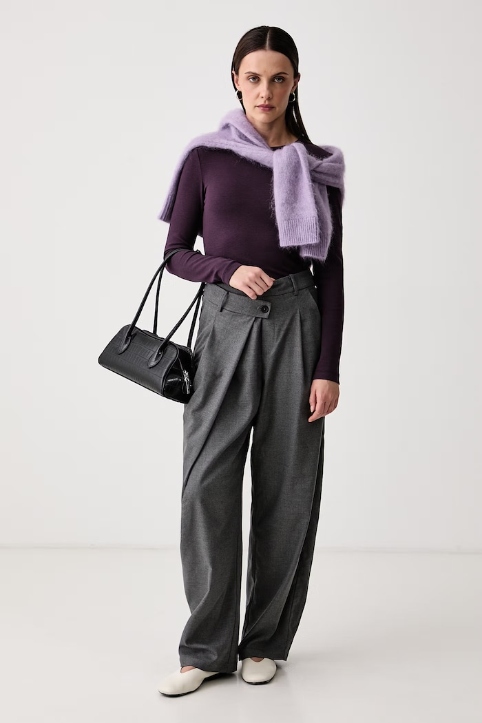 Marc O'Polo Longsleeve damski 5000010382 fioletowy AW26