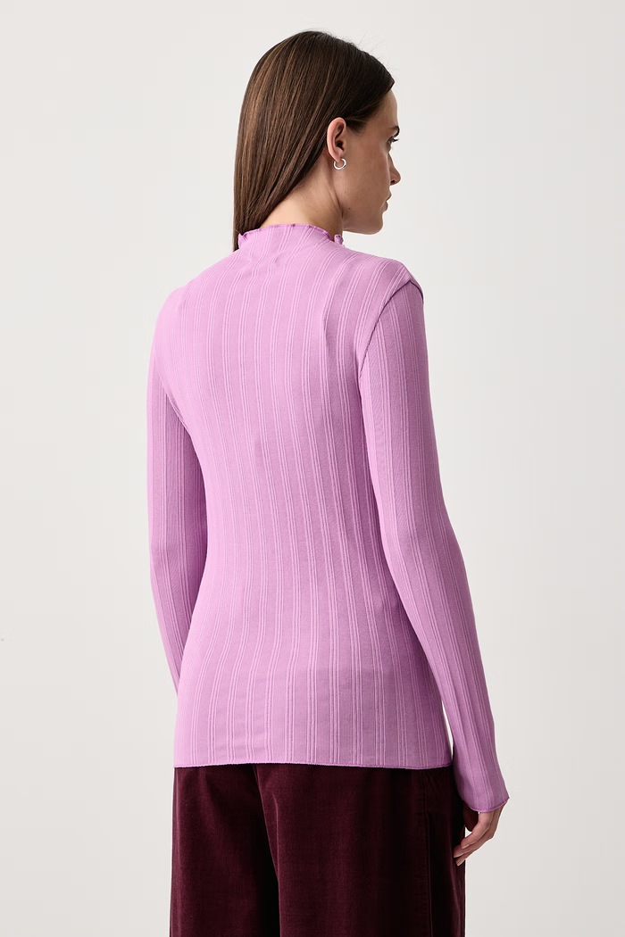 Odzież Marc O'Polo Longsleeve damski bawełniany z elastanem 5000012302 fioletowy