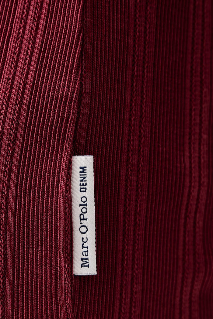 Longsleeve damski bawełniany z elastanem Marc O'Polo bordowy 5000012302