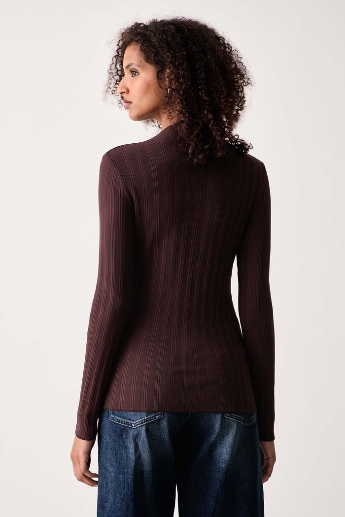 Odzież Marc O'Polo Longsleeve damski bawełniany z elastanem 5000012302 brązowy