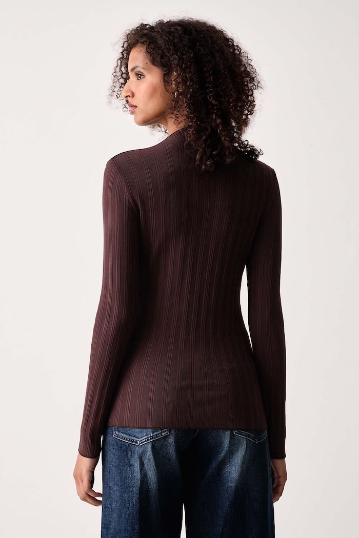 Odzież Marc O'Polo Longsleeve damski bawełniany z elastanem 5000012302 brązowy