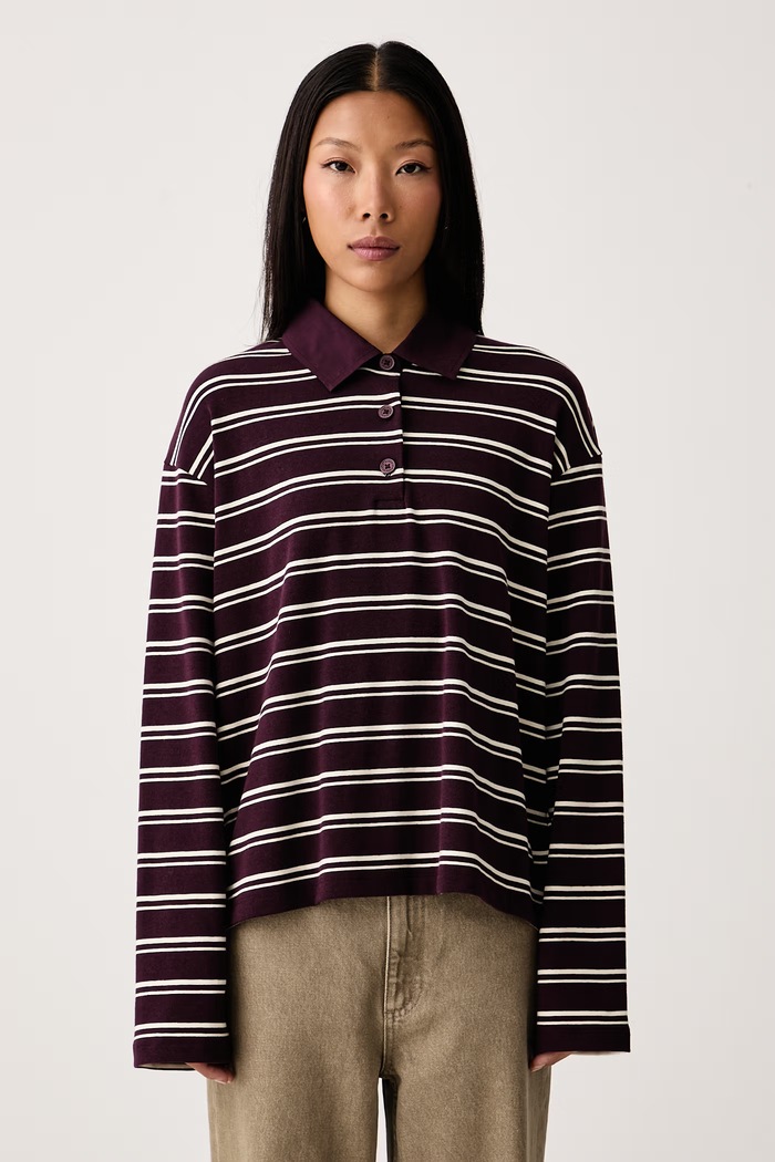 Marc O'Polo Longsleeve damski z bawełną bordowy 5000012267