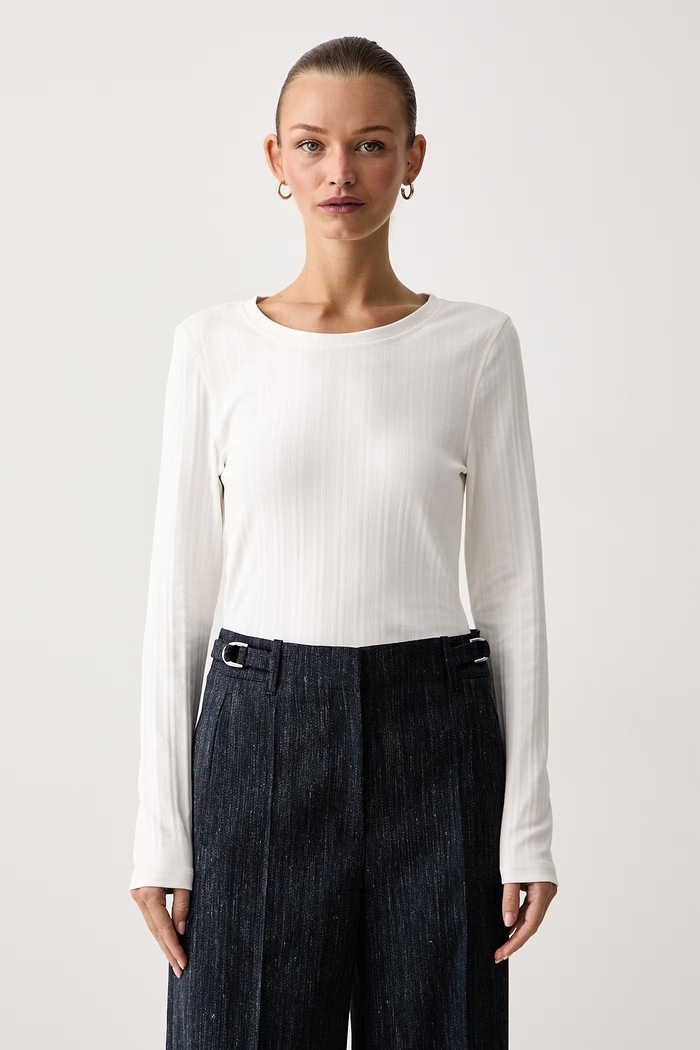 Marc O'Polo Longsleeve damski bawełniany biały 5000012245