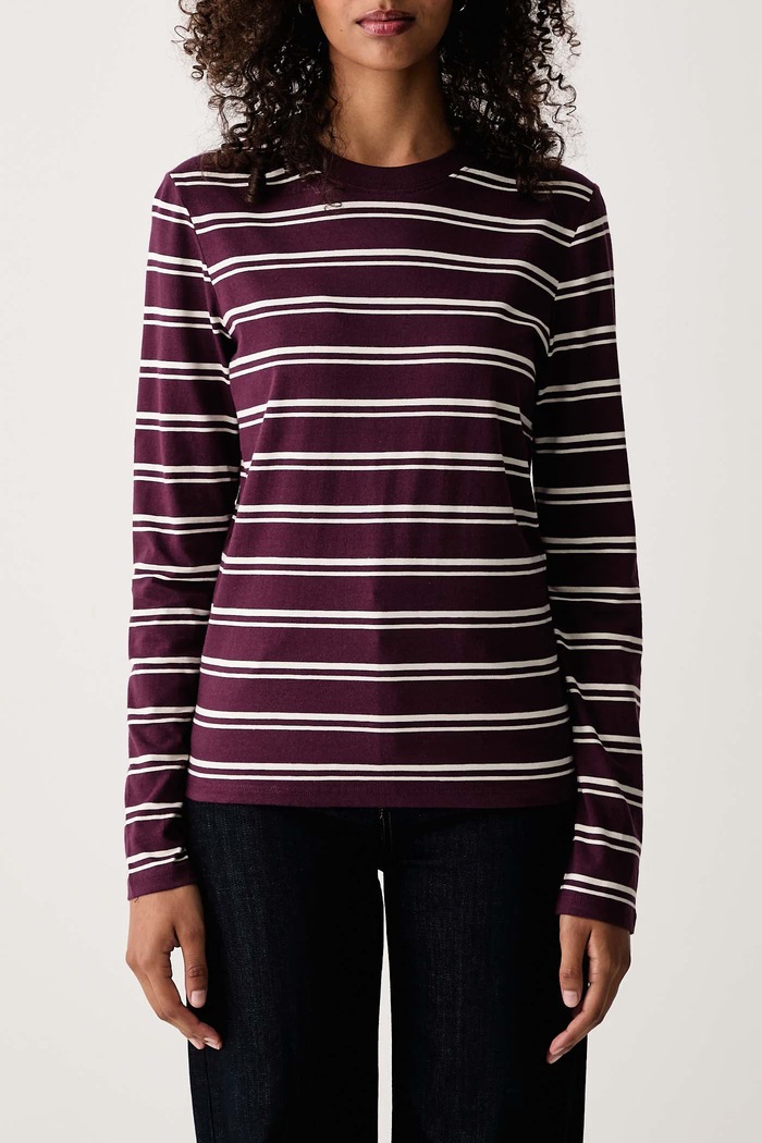 Longsleeve damski bawełniany Marc O'Polo 5000012107 bordowy