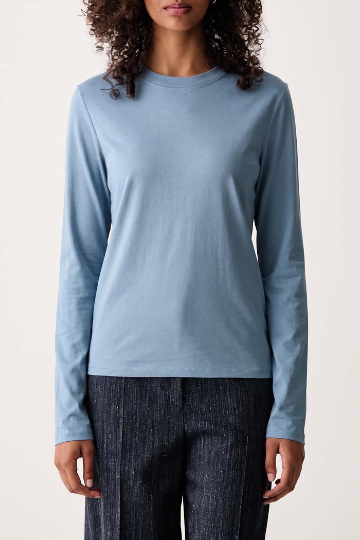 Longsleeve damski bawełniany Marc O'Polo 5000012104 niebieski