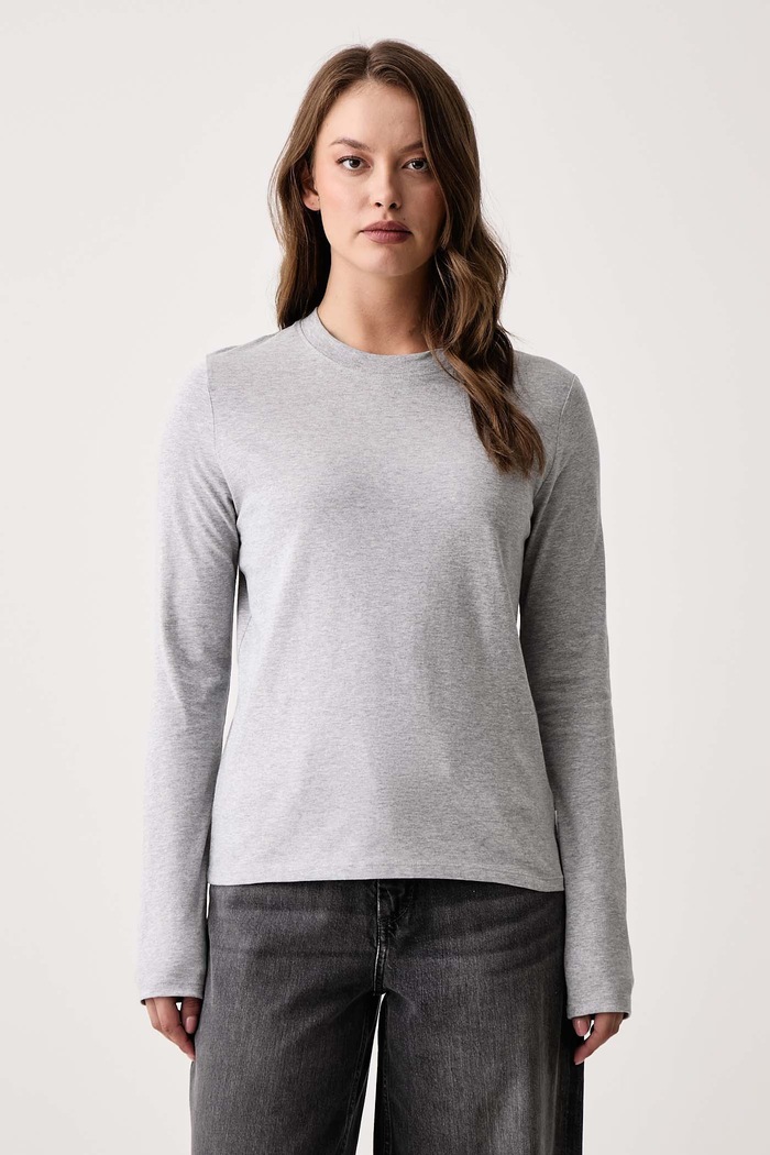 Marc O'Polo Longsleeve damski bawełniany szary 5000012104