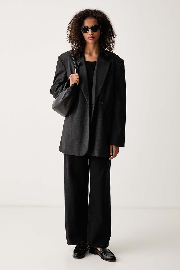 Marc O'Polo Longsleeve damski bawełniany 5000007068 czarny AW26