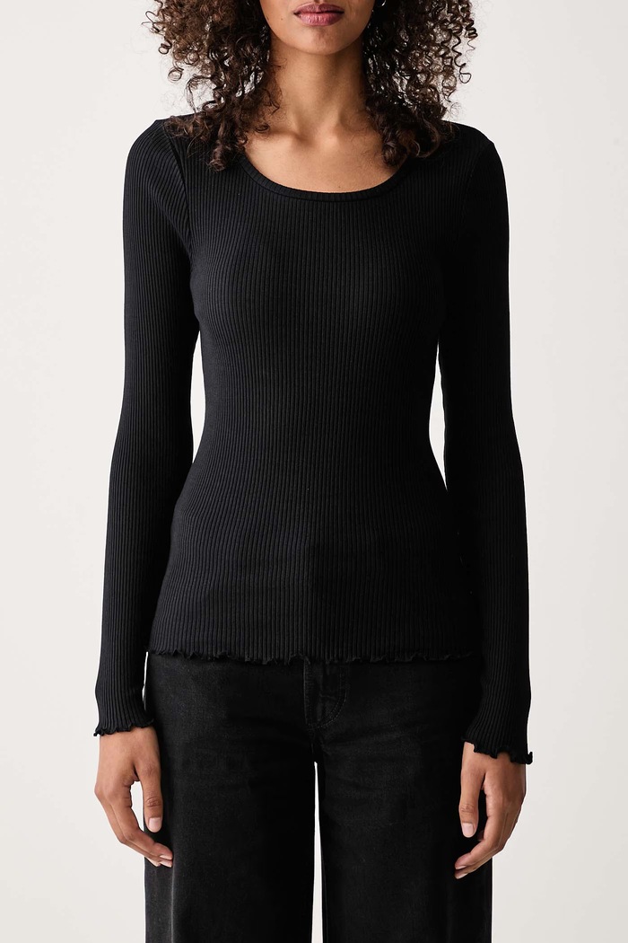 Longsleeve damski bawełniany Marc O'Polo 5000007068 czarny