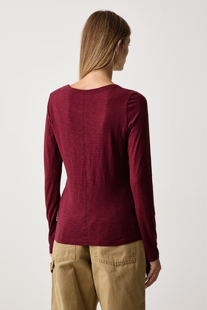 Odzież Marc O'Polo Longsleeve damski bawełniany 5000007060 bordowy