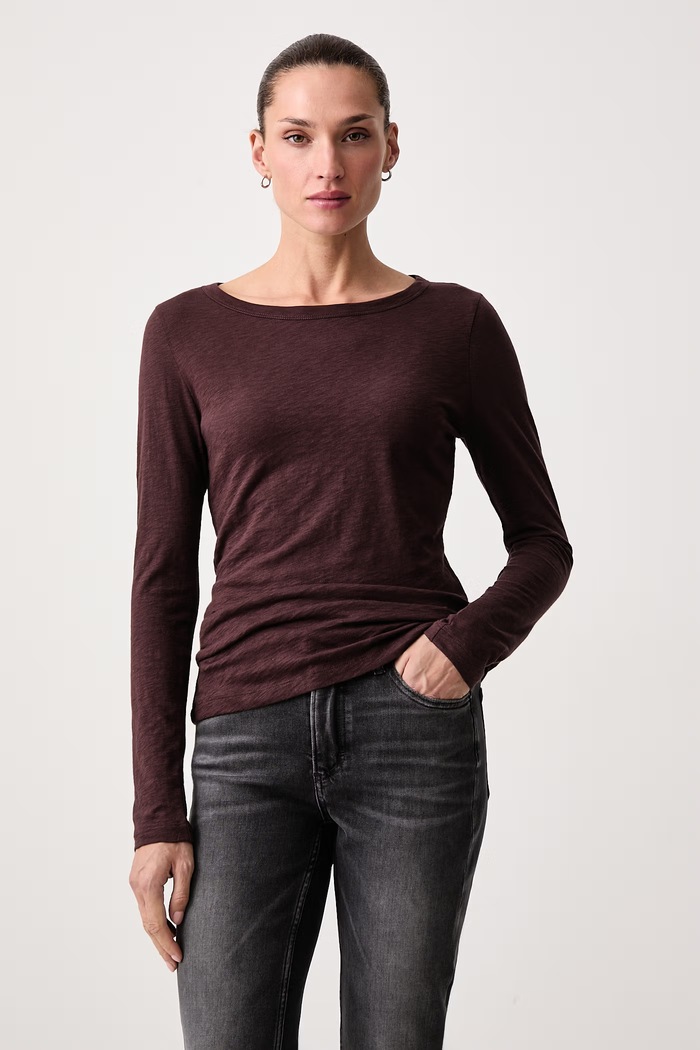 Marc O'Polo Longsleeve damski bawełniany brązowy 5000007060