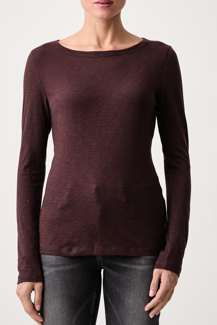 Longsleeve damski bawełniany Marc O'Polo 5000007060 brązowy
