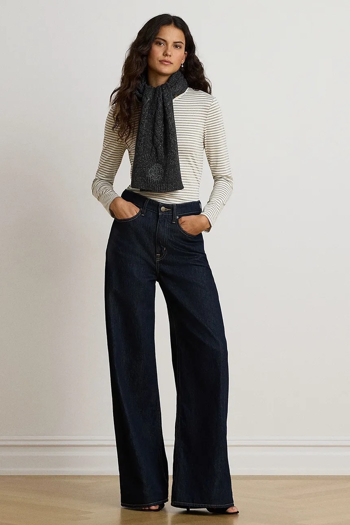 Odzież Lauren Ralph Lauren Longsleeve damski z bawełną 200B27398 beżowy