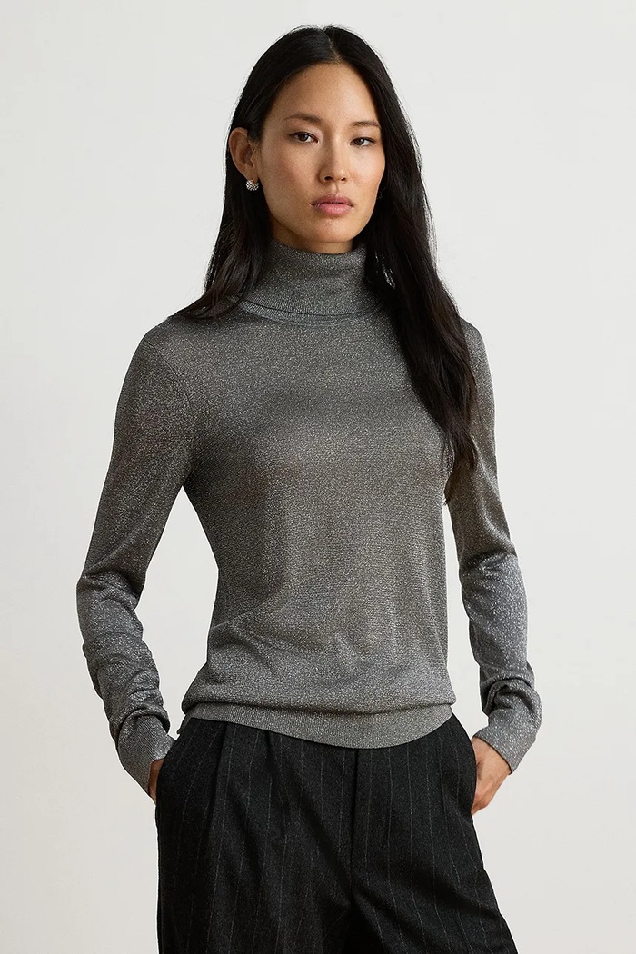Lauren Ralph Lauren Hosszúujjú női viszkóz fekete 200B33888
