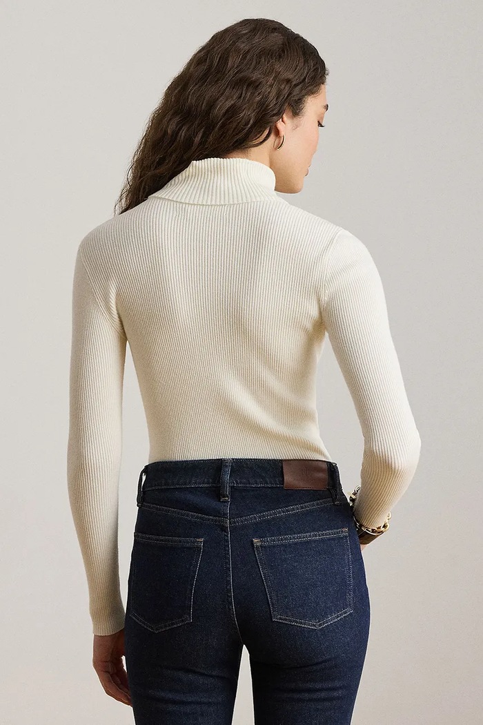 Lauren Ralph Lauren Longsleeve damski z bawełną 200B22258 beżowy AW26