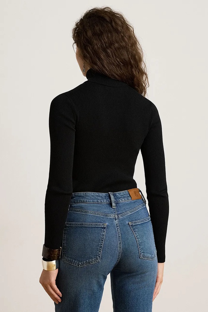 Lauren Ralph Lauren Longsleeve damski z bawełną 200B22258 czarny AW26