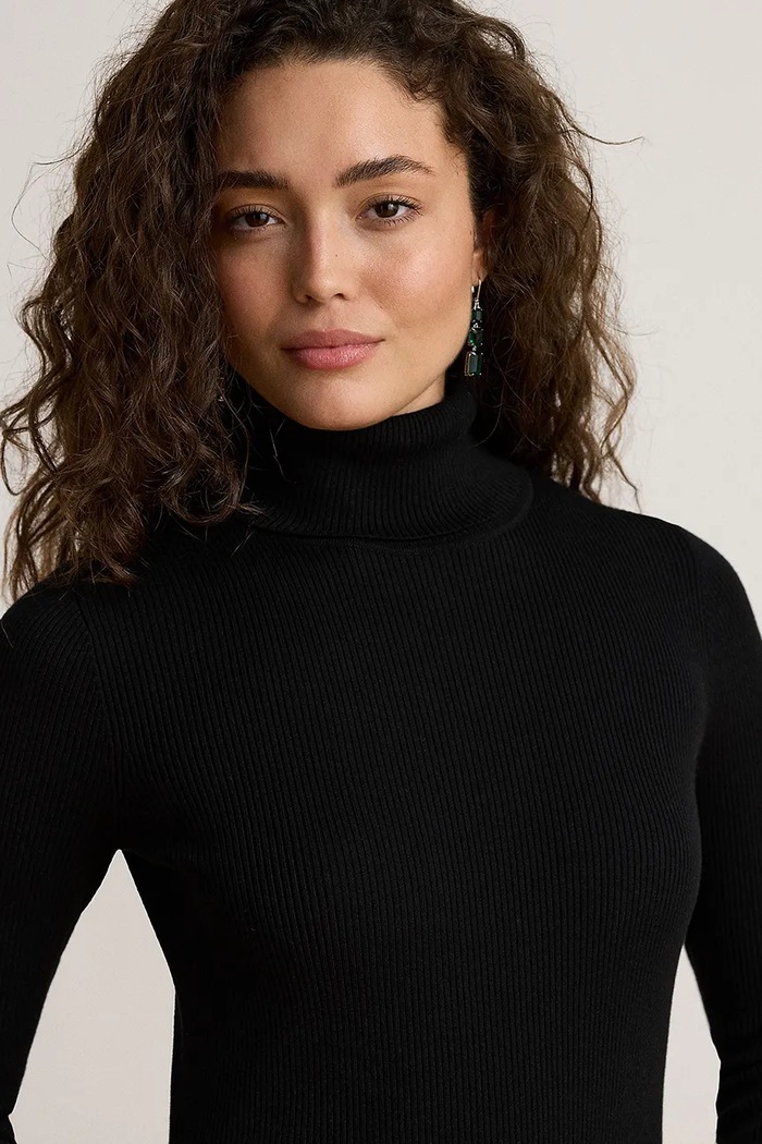 Longsleeve damski z bawełną Lauren Ralph Lauren 200B22258 czarny