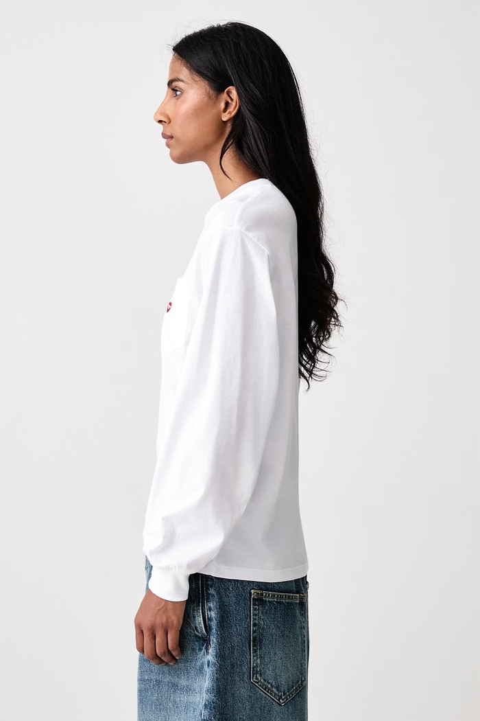 T-shirt da donna in cotone Pocket Small Heart T-Shirt Carhartt WIP I037167 bianco