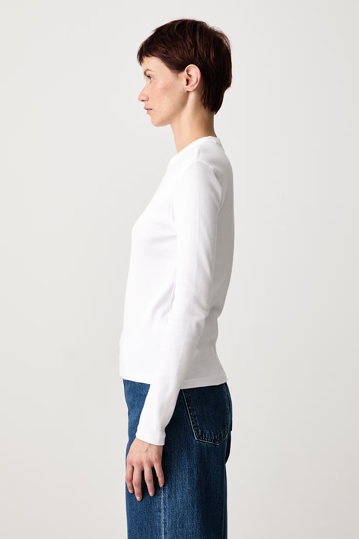 Блуза с дълги ръкави дамска от памук с еластан Philipa T-Shirt Carhartt WIP I037165 бял