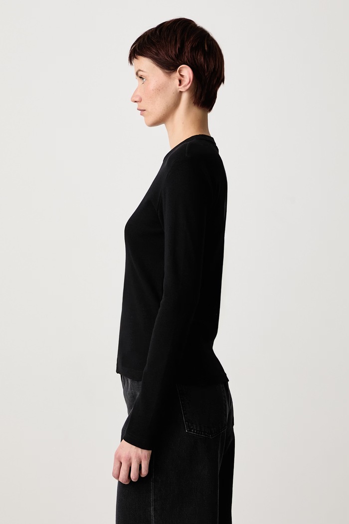 Блуза с дълги ръкави дамска от памук с еластан Philipa T-Shirt Carhartt WIP I037165 черен