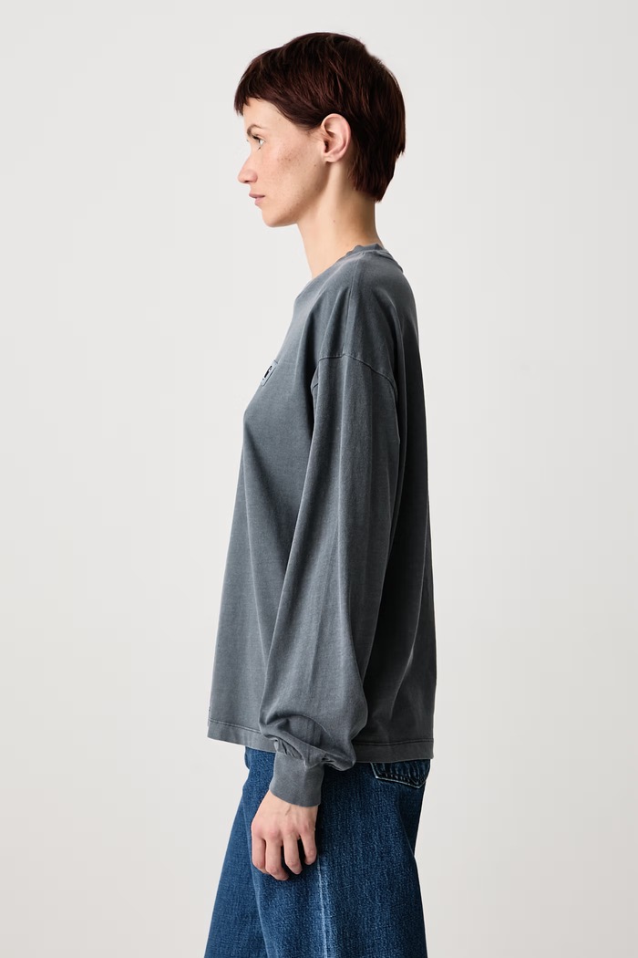 Блуза с дълги ръкави мъжка от памук Nelson T-Shirt Carhartt WIP I033052 сив
