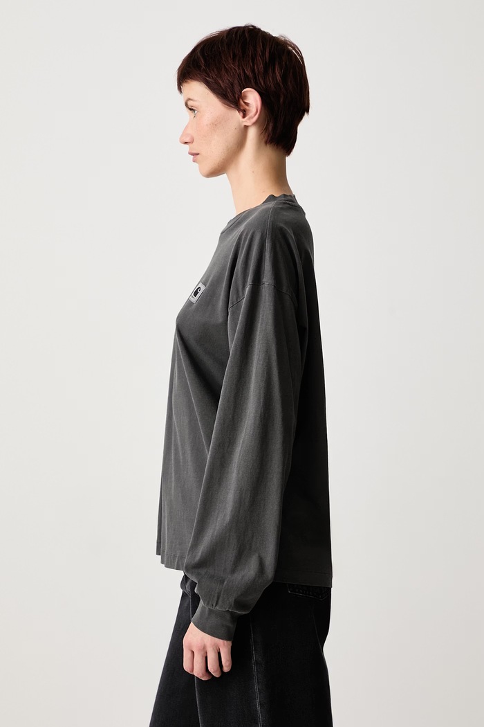 Блуза с дълги ръкави мъжка от памук Nelson T-Shirt Carhartt WIP I033052 сив