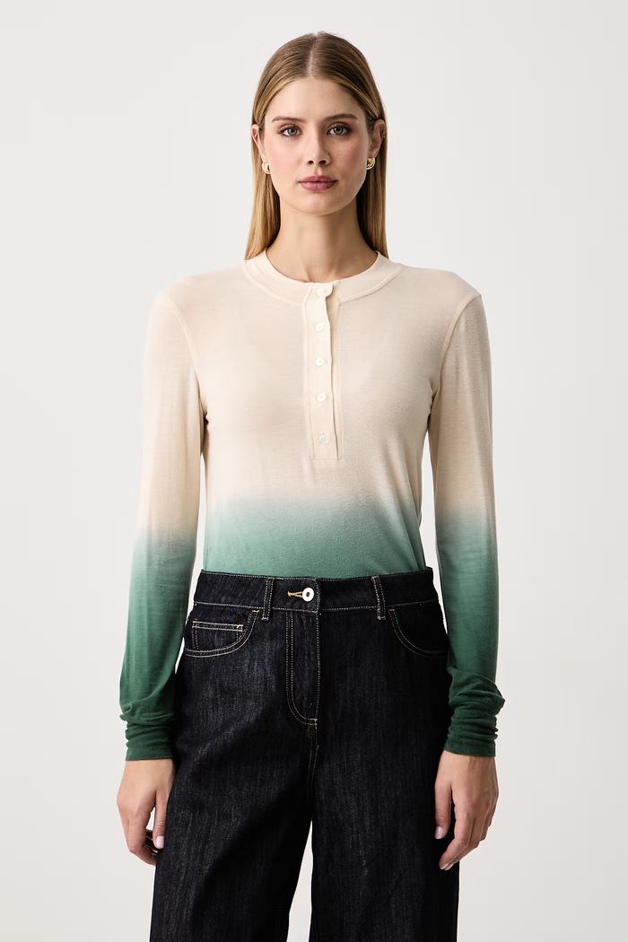 Max&Co. Longsleeve damski z lyocellu LACUNA zielony 2626946023200