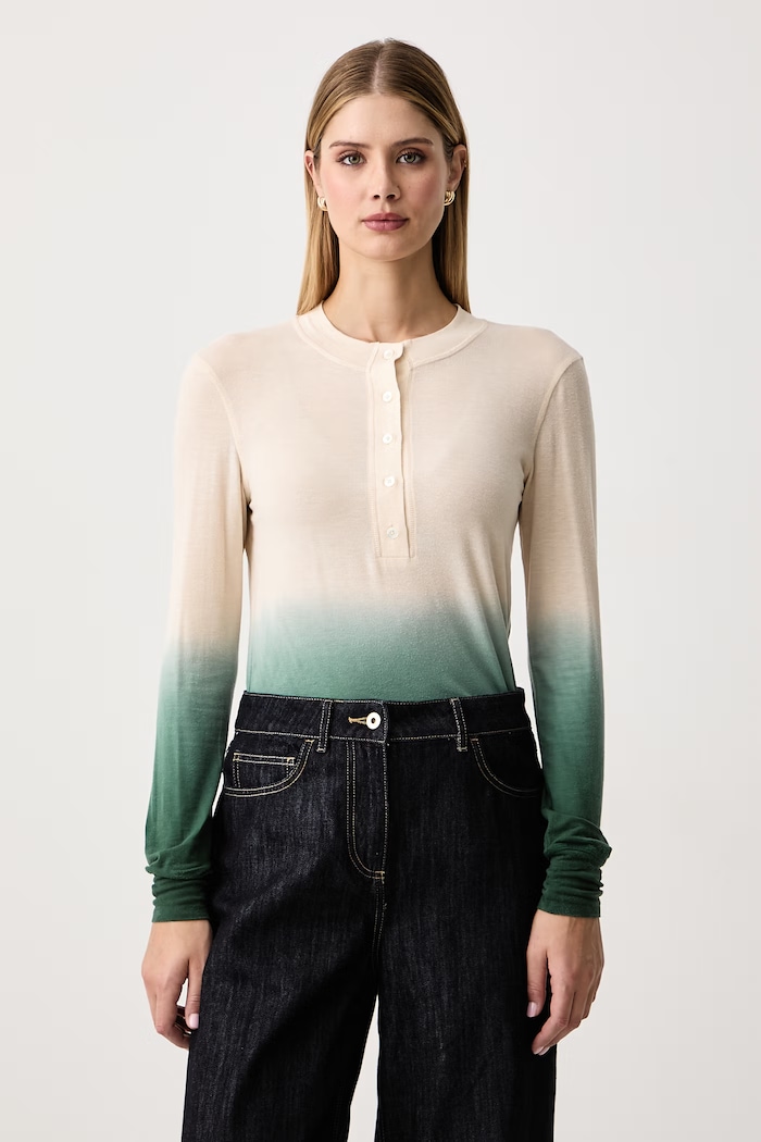 Max&Co. Longsleeve damski z lyocellu LACUNA zielony 2626946023200