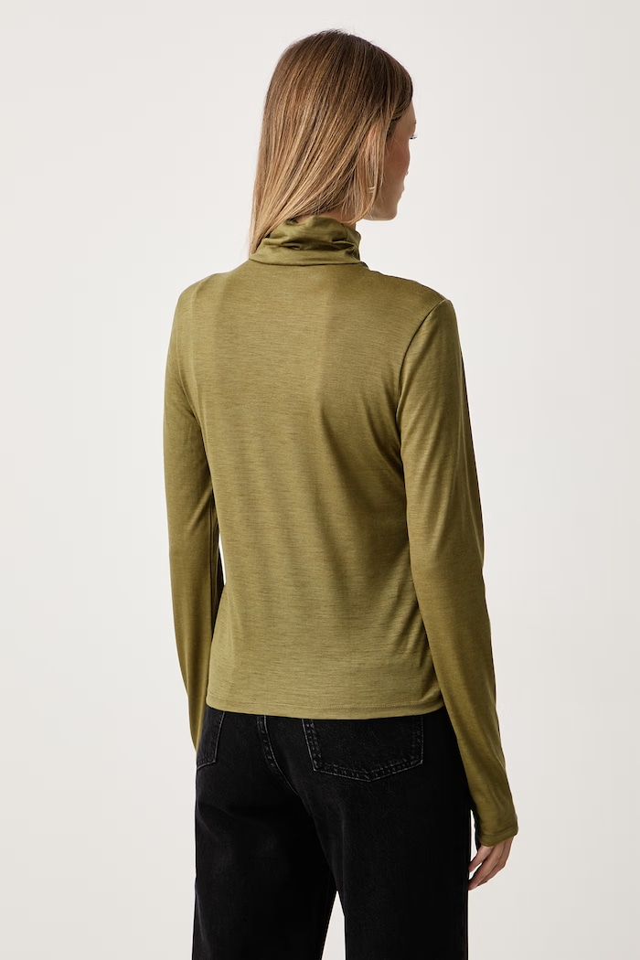 Odzież Patrizia Pepe Longsleeve damski wełniany 2M0014.J0084 zielony