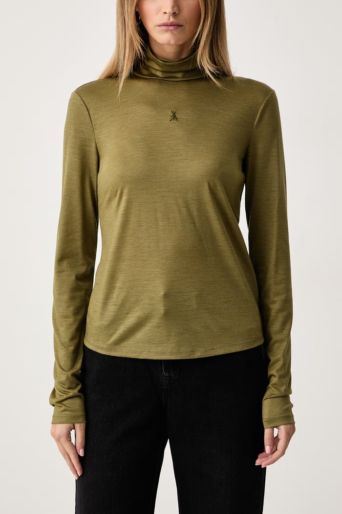 Longsleeve damski wełniany Patrizia Pepe 2M0014.J0084 zielony