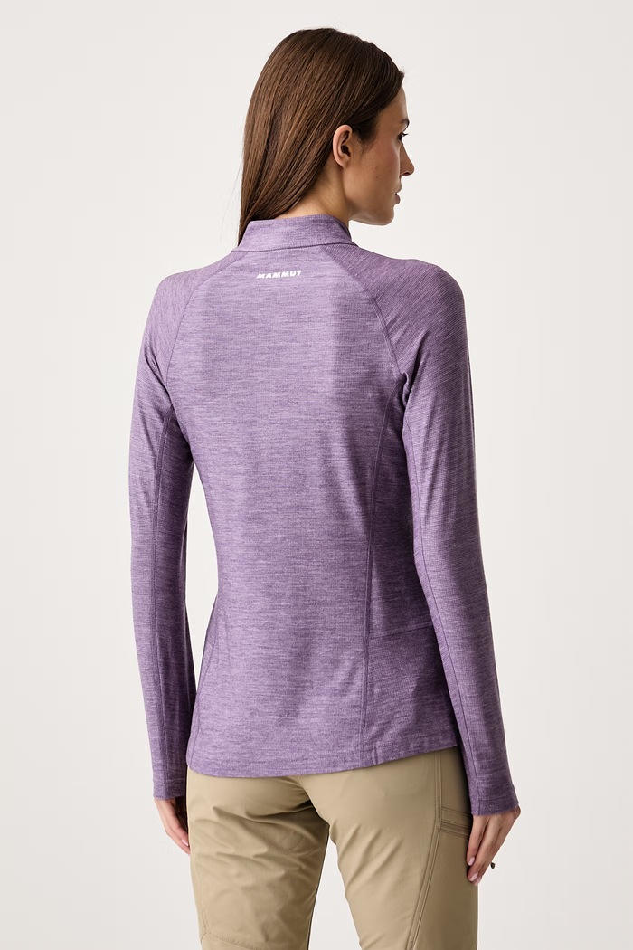 Odzież Mammut Longsleeve sportowy damski z dodatkiem wełny Tree Wool Thermal 1016.02400 fioletowy