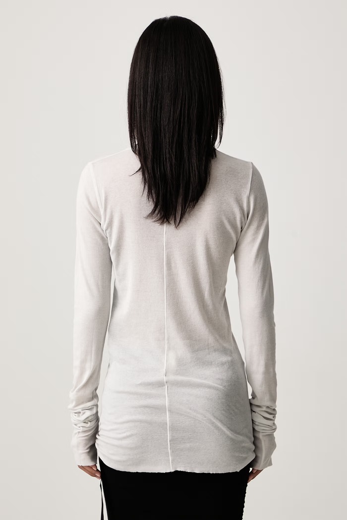 Odjeća Rick Owens DRKSHDW Majica dugih rukava ženska pamučna Basic DS02F6217.BH bež