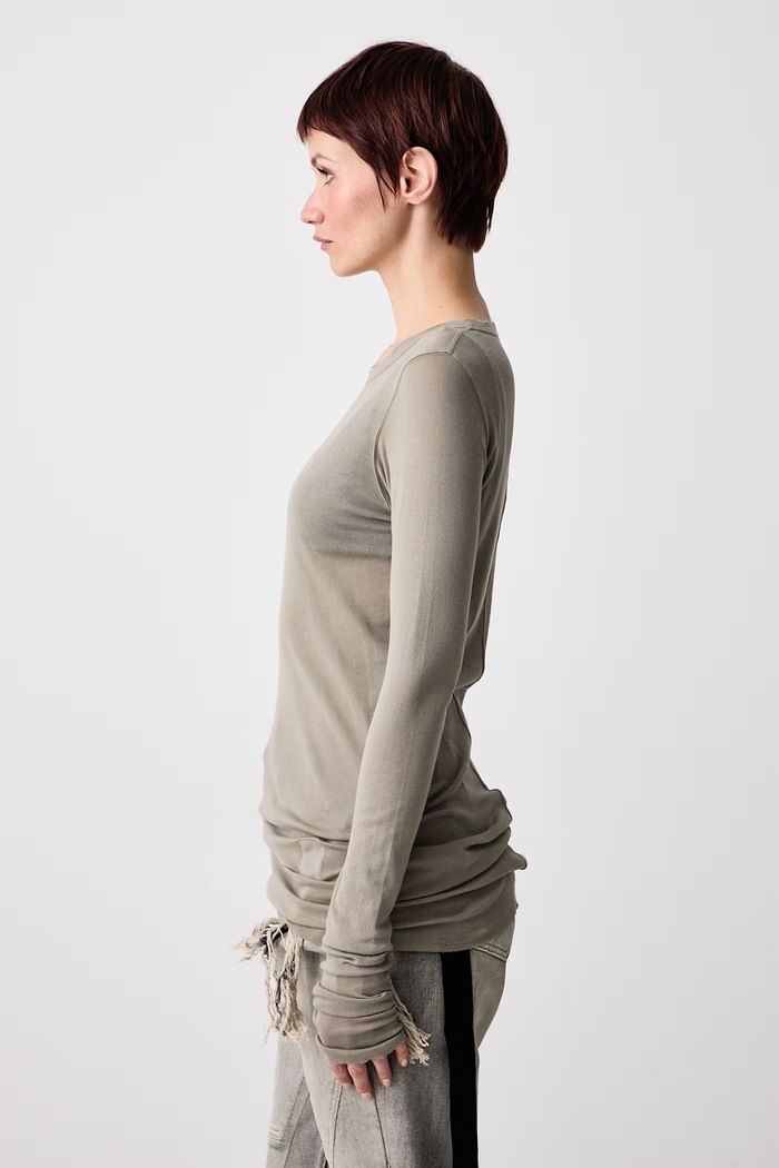 Majica dugih rukava ženska pamučna Basic Rick Owens DRKSHDW DS02F6217.BH siva