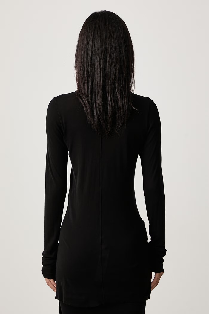 Ρούχα Rick Owens DRKSHDW Μακρυμάνικο γυναικείο βαμβακερό Basic DS02F6217.BH μαύρο