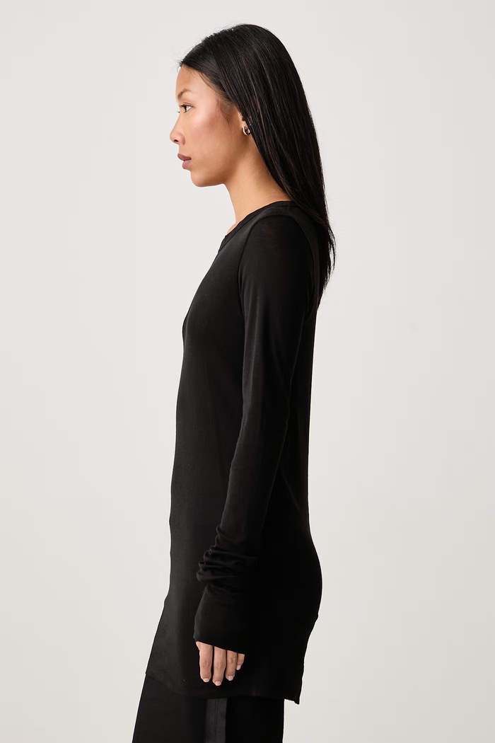 Majica dugih rukava za žene od pamuka Basic Rick Owens DRKSHDW DS02F6217.BH crna