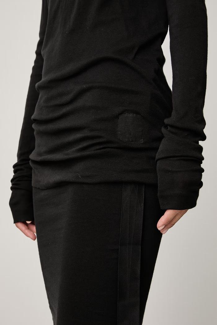 Rick Owens DRKSHDW Majica dugih rukava za žene od pamuka Basic DS02F6217.BH