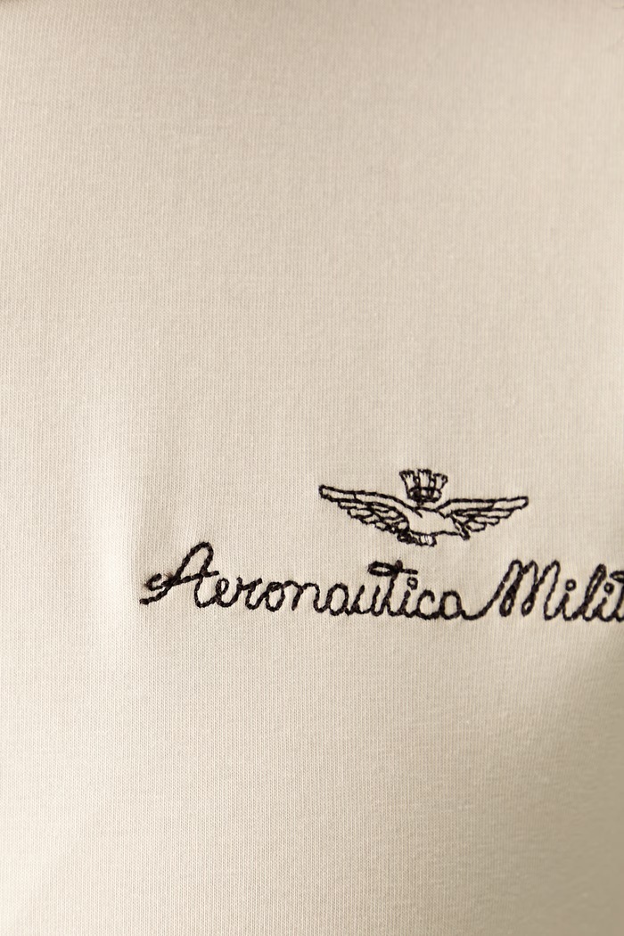 Longsleeve damski z bawełną Aeronautica Militare beżowy TS2549DJ00747