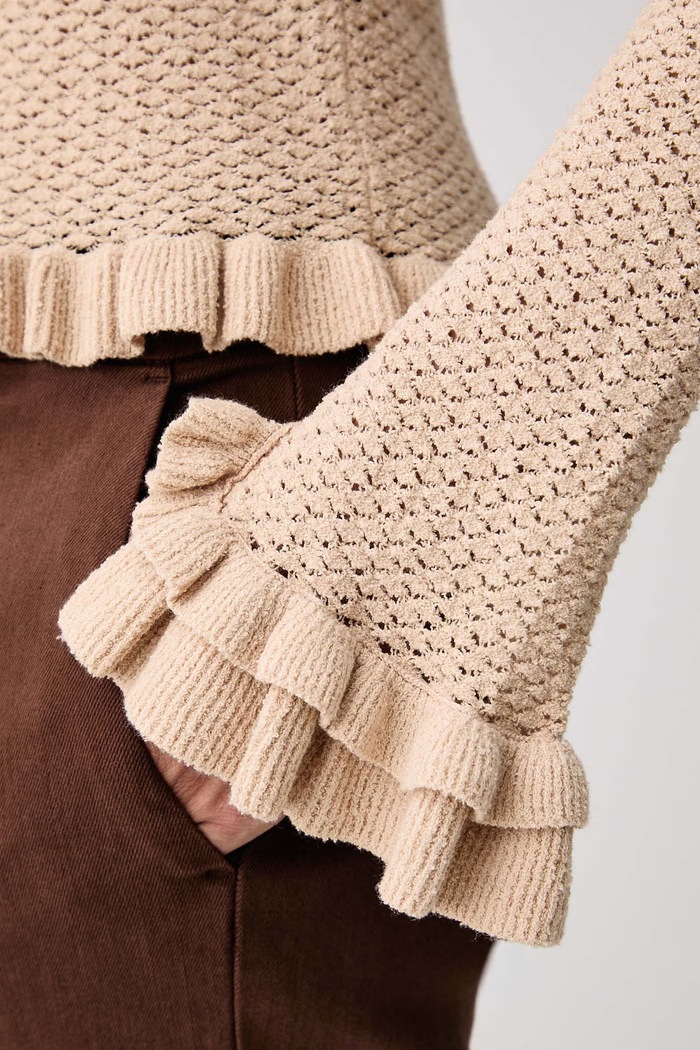 Sweter damski z bawełną MLLMULINO Marella beżowy 2623366061200