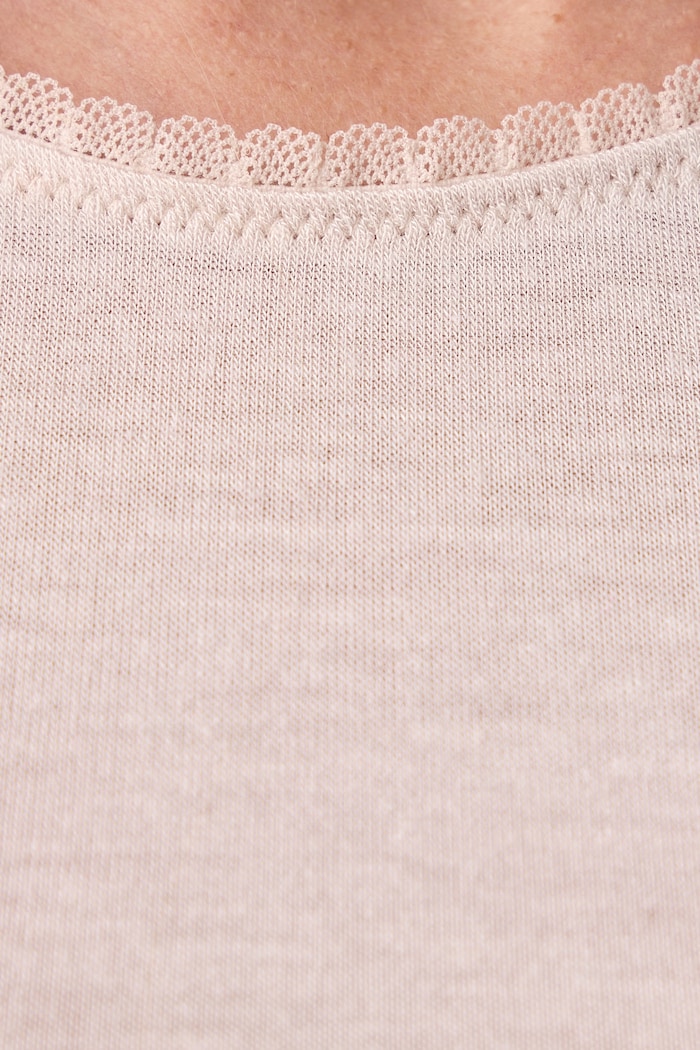 Longsleeve damski z dodatkiem kaszmiru Tommy Hilfiger UW0UW06611 beżowy