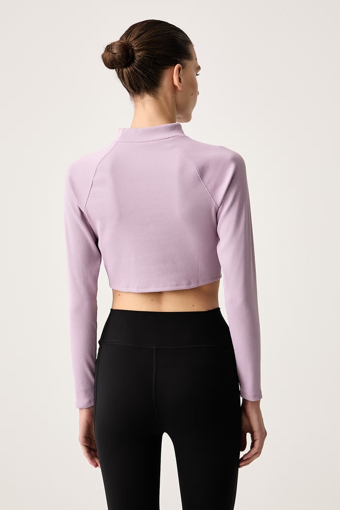 Odzież Under Armour Longsleeve damski z bawełną RIV RIB MOCK 6014795 fioletowy