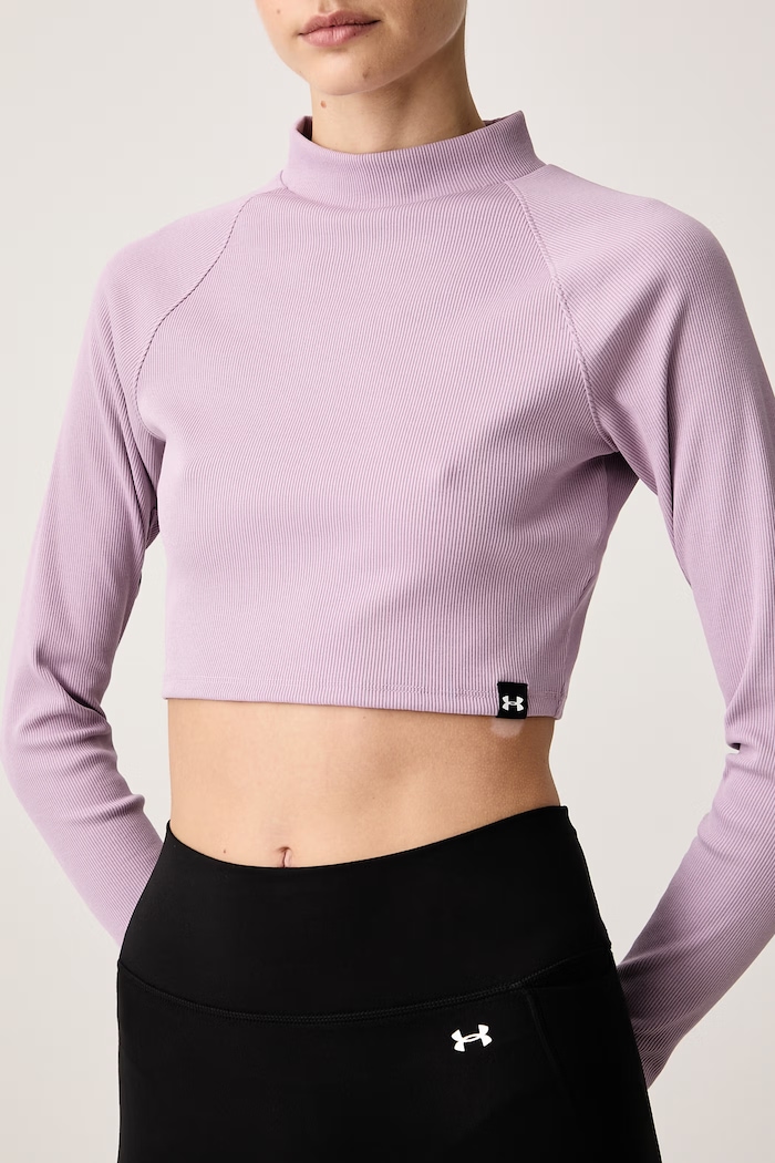 Longsleeve damski z bawełną RIV RIB MOCK Under Armour 6014795 fioletowy