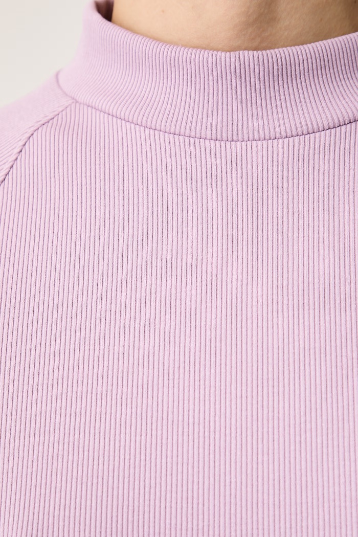 Longsleeve damski z bawełną RIV RIB MOCK Under Armour fioletowy 6014795