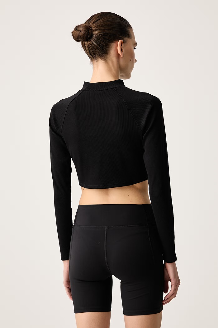 Odzież Under Armour Longsleeve damski z bawełną RIV RIB MOCK 6014795 czarny
