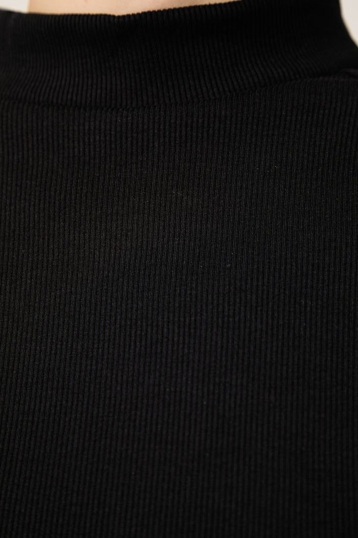 Longsleeve damski z bawełną RIV RIB MOCK Under Armour czarny 6014795