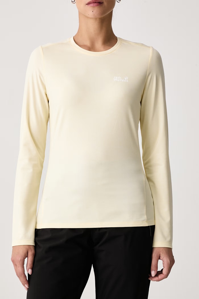 Longsleeve sportowy damski TRAIL Jack Wolfskin A66366 beżowy
