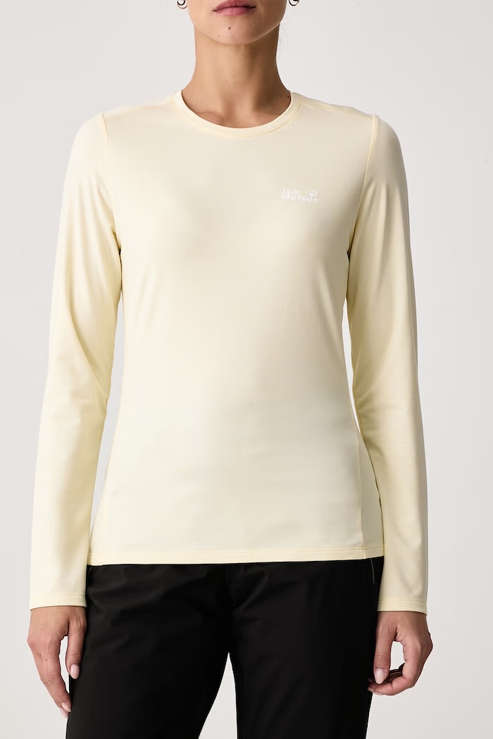 Longsleeve sportowy damski TRAIL Jack Wolfskin A66366 beżowy